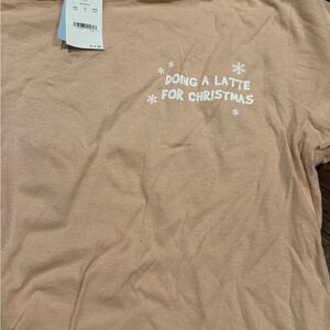 Crea Christmas Latte Shirt w/ elf design on back Graphic Tee - Short Sleeve